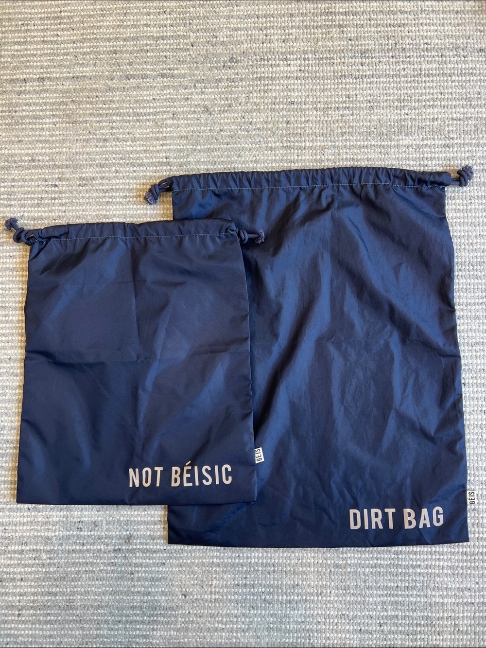 BEIS Dirt Bag & Not Beisic Bag - Navy/Tan